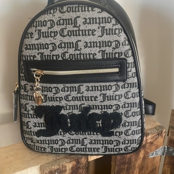 Juicy Couture Backpack Black/Beige zip paparazzi bag New Sz OS main image 4